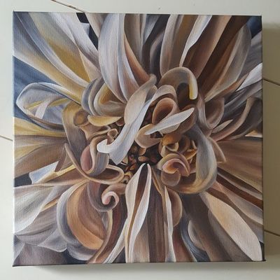 "Bed Head" acrylic painting on stretched canvas 12" x 12" by Lauren Urlacher